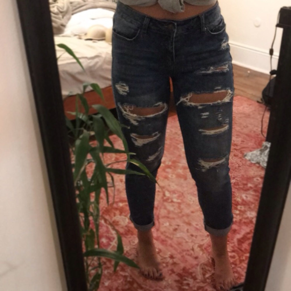 Ripped mom jeans